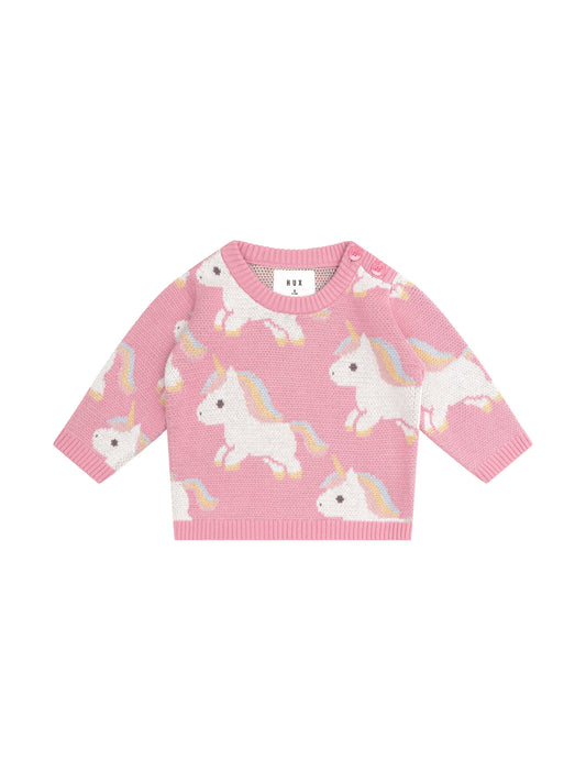 Unicorn Knit Jumper Bubblegum