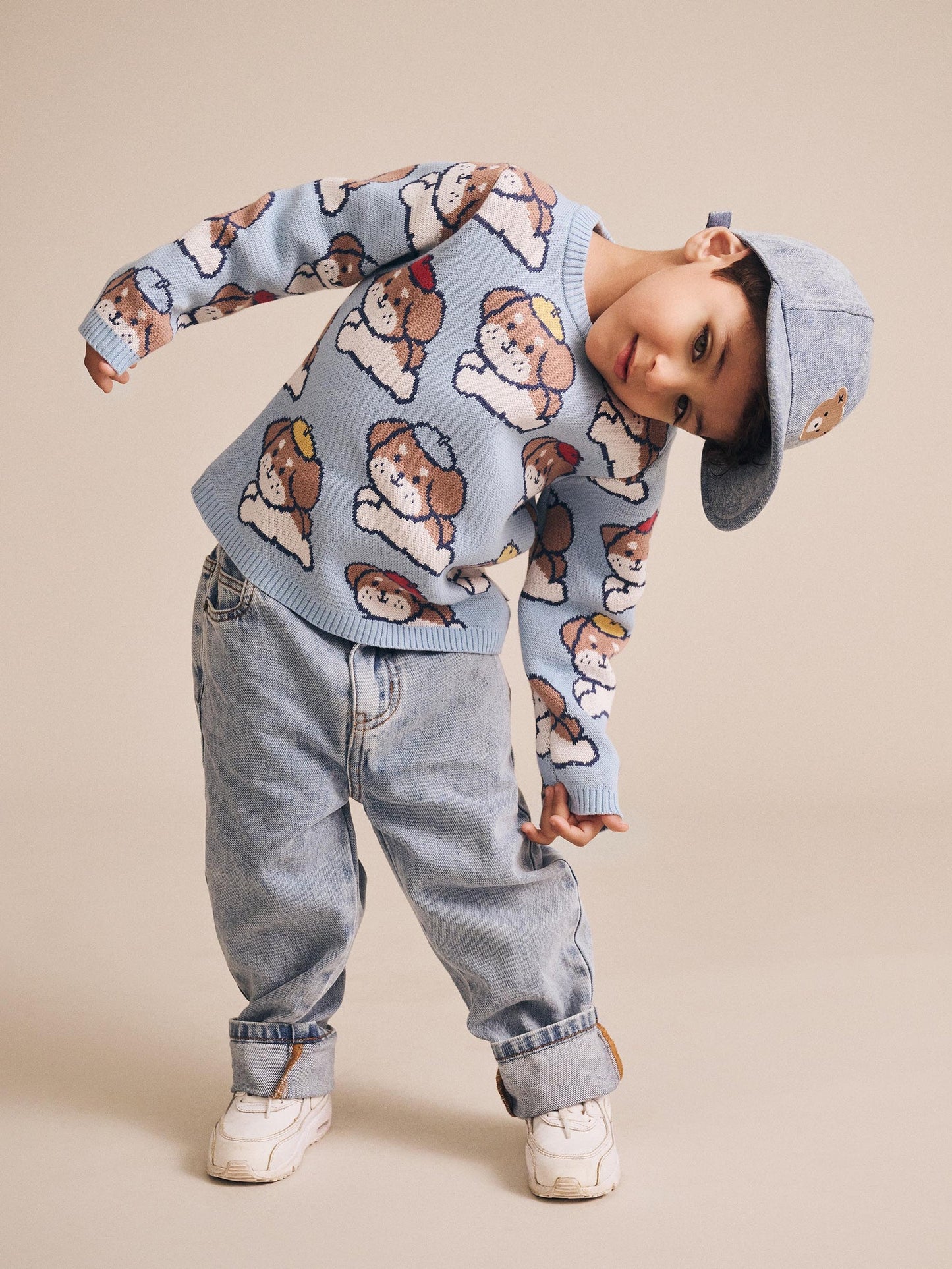 Parisian Painter Pup Knit Pullover