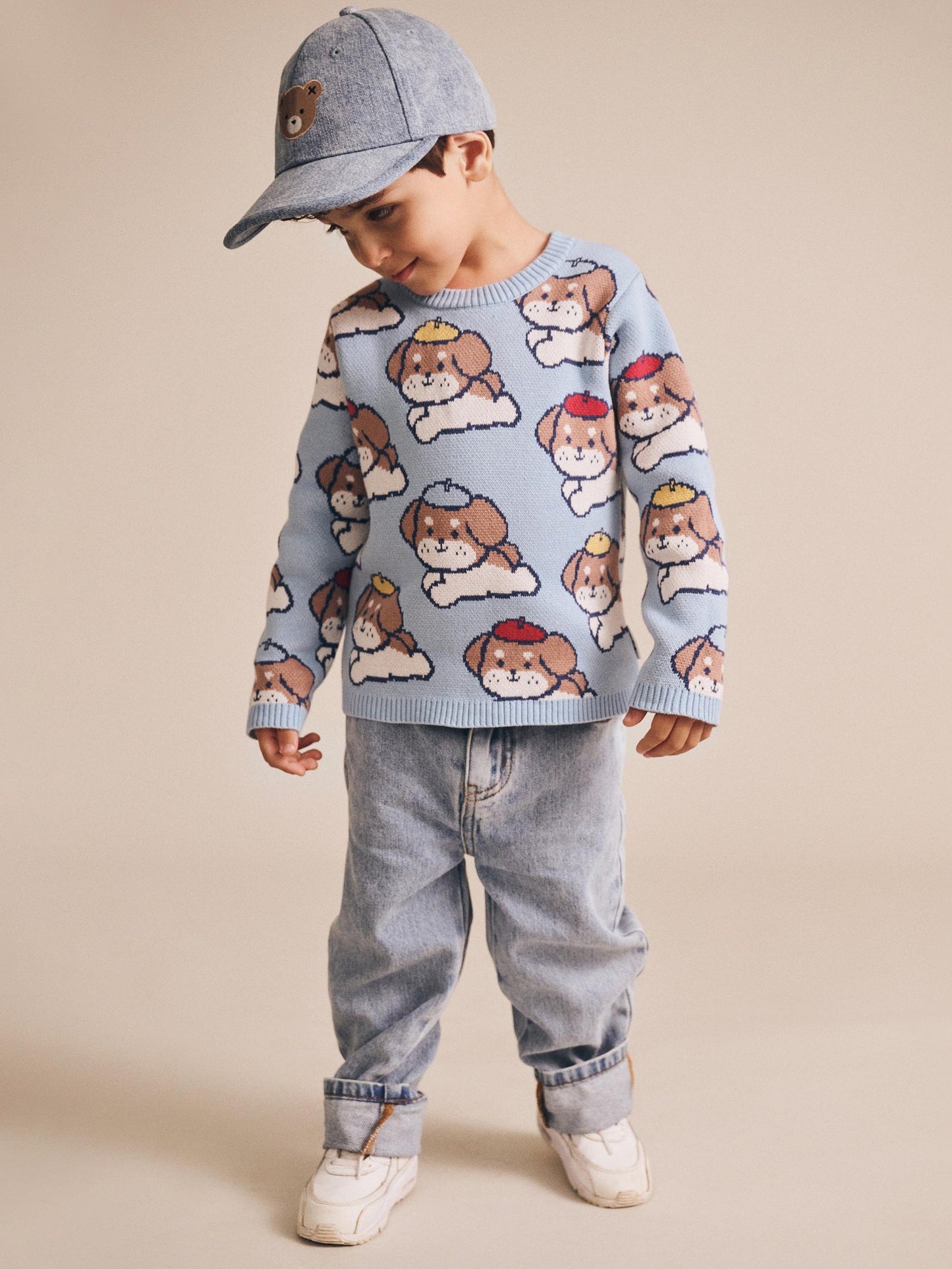 Parisian Painter Pup Knit Pullover