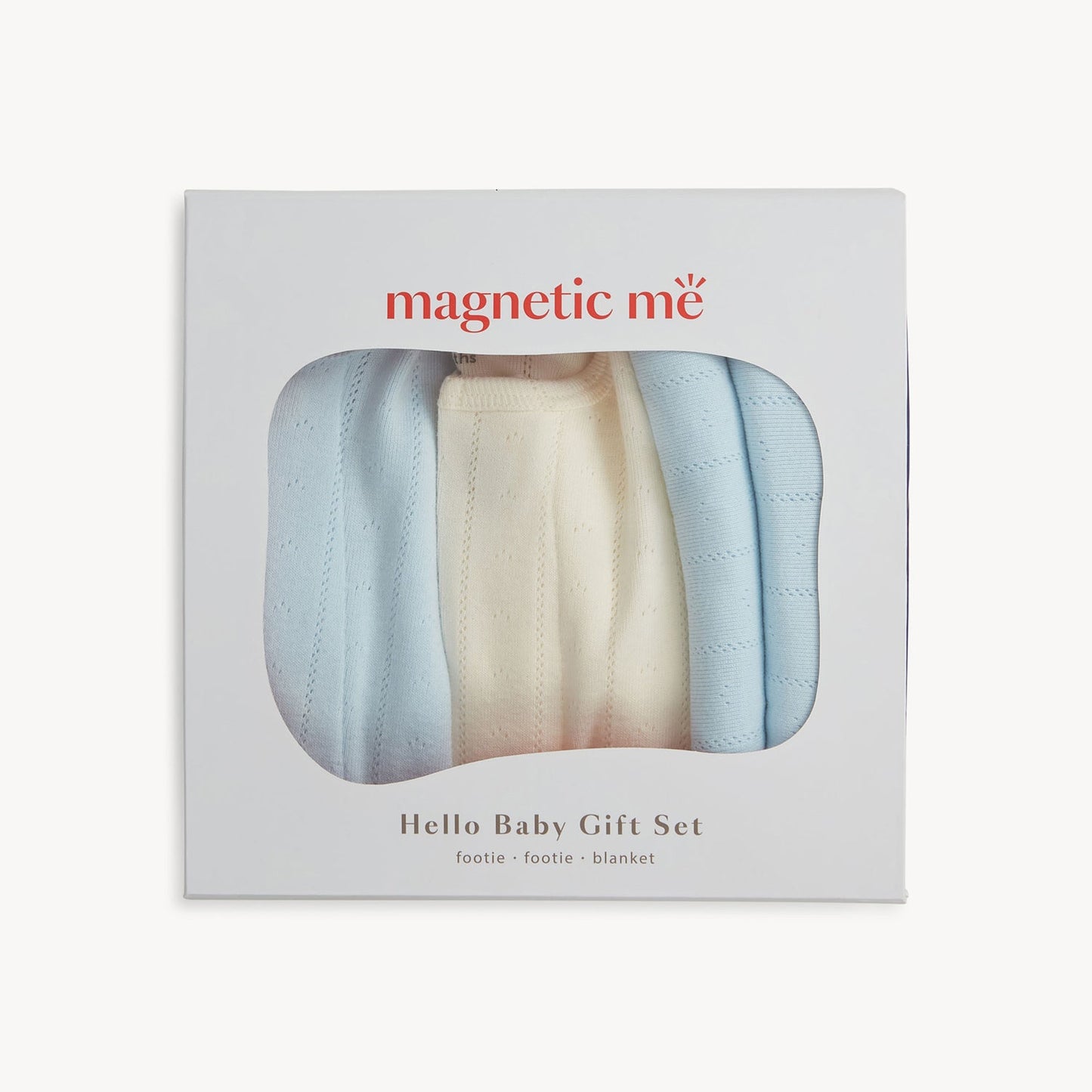 Hello Baby 3PC Gift Set - Sky Blue / Cream