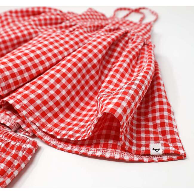 Gingham Party Dress Cherry Red