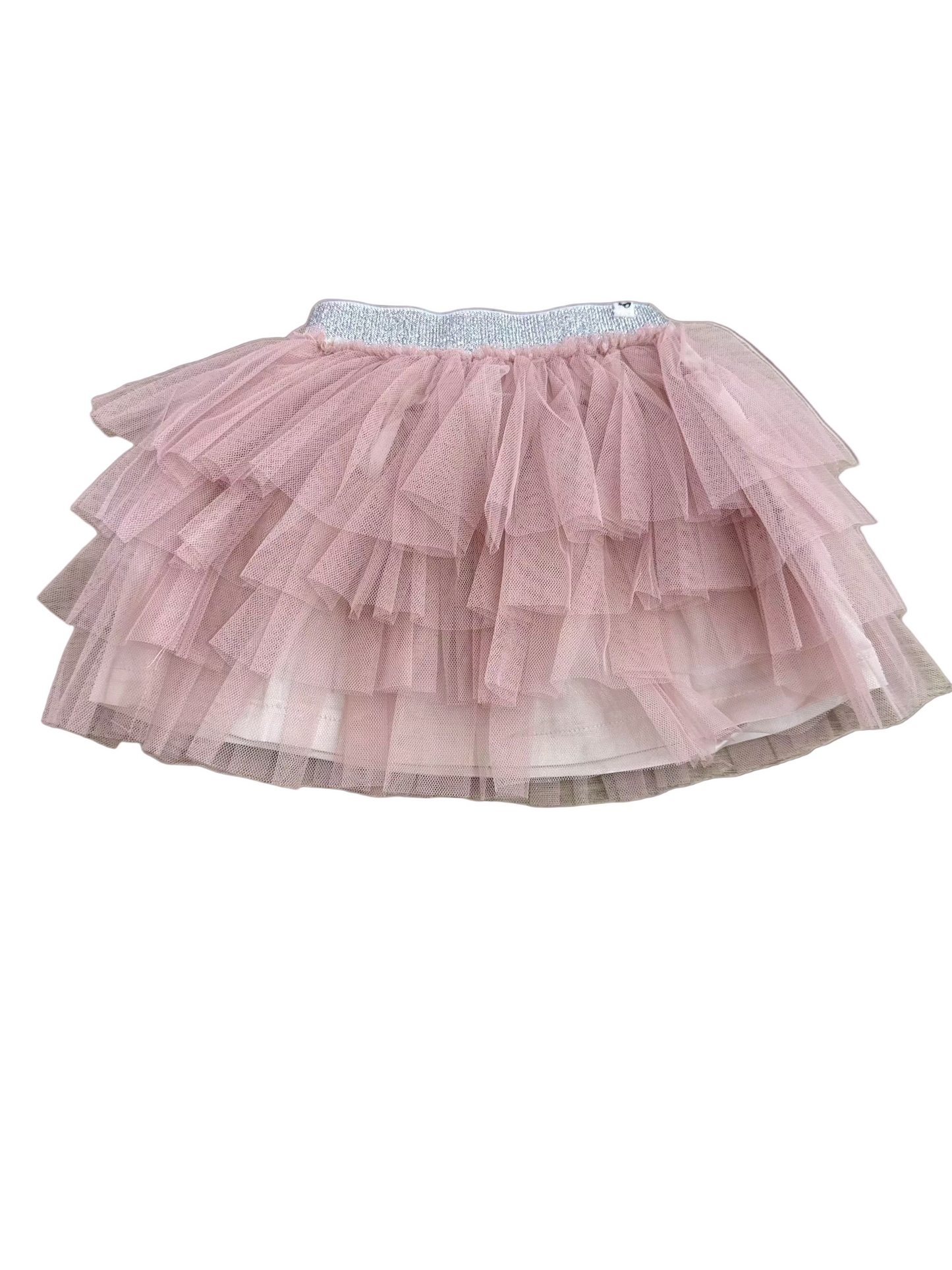 Silver Band Layered Frill Tutu - Pale Pink