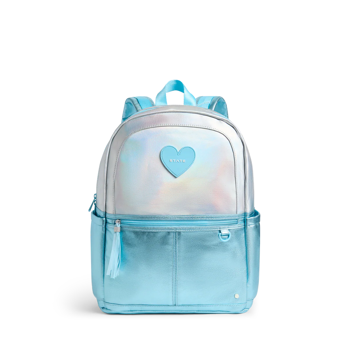 Kane Double Pocket Backpack - Metallic Blue Iridescent