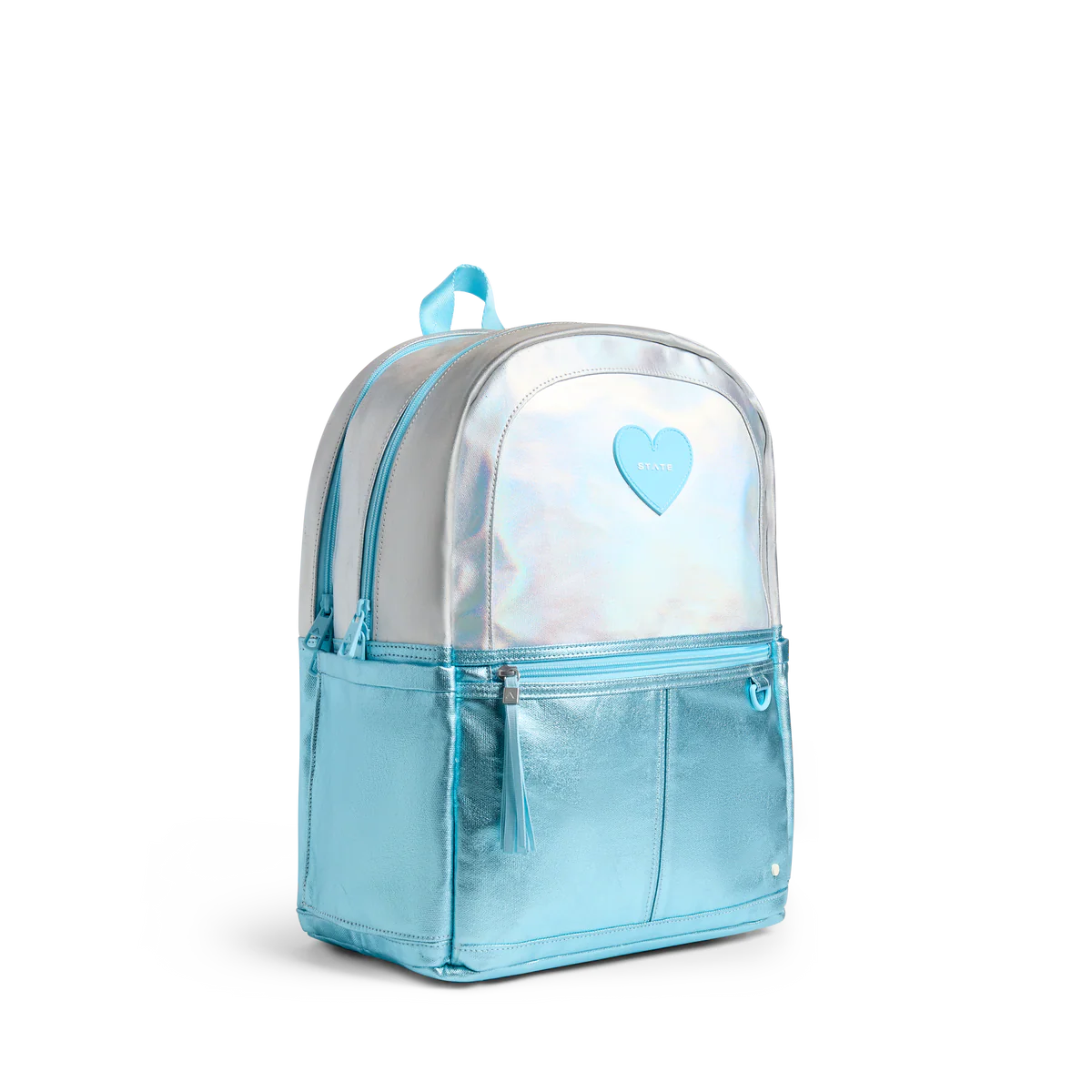 Kane Double Pocket Backpack - Metallic Blue Iridescent