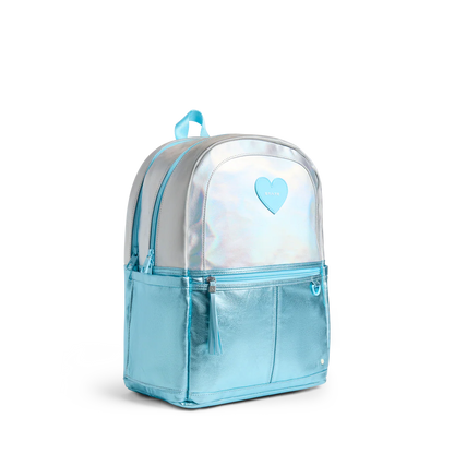 Kane Double Pocket Backpack - Metallic Blue Iridescent