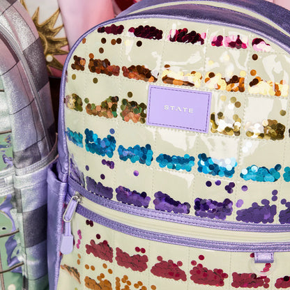 Kane Backpack - Lilac Quilted Sequins