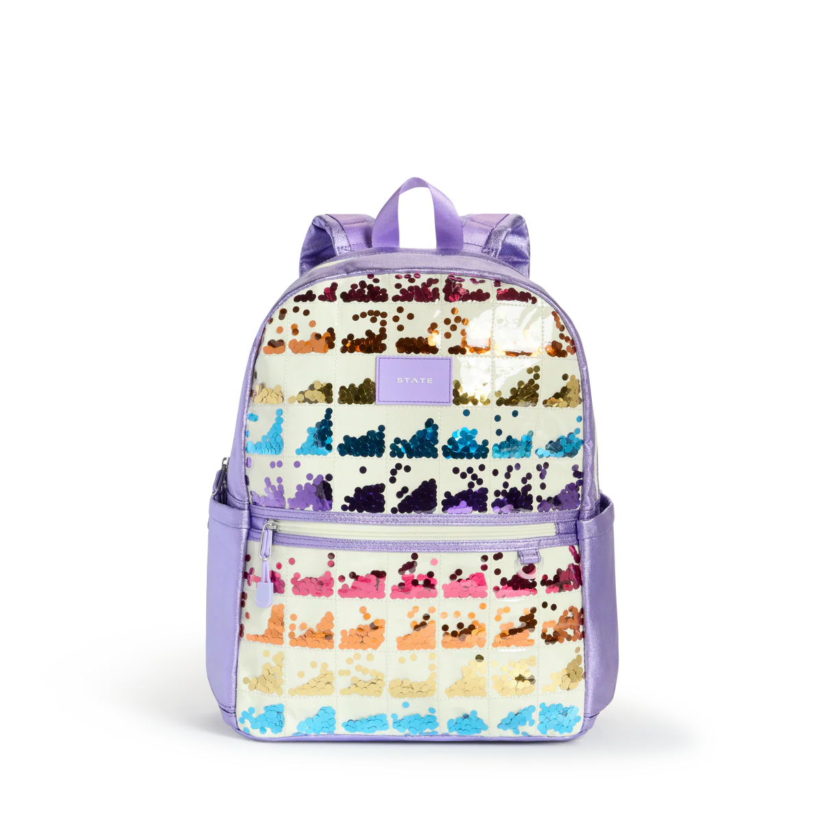 Kane Double Pocket Backpack - Lilac Quilted Sequins