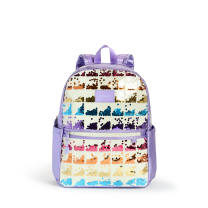 Kane Double Pocket Backpack - Lilac Quilted Sequins