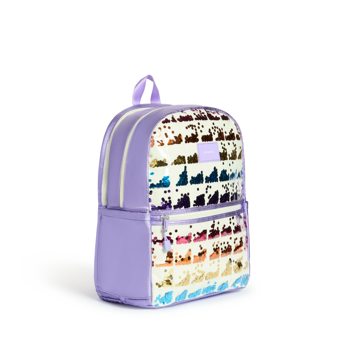 Kane Double Pocket Backpack - Lilac Quilted Sequins
