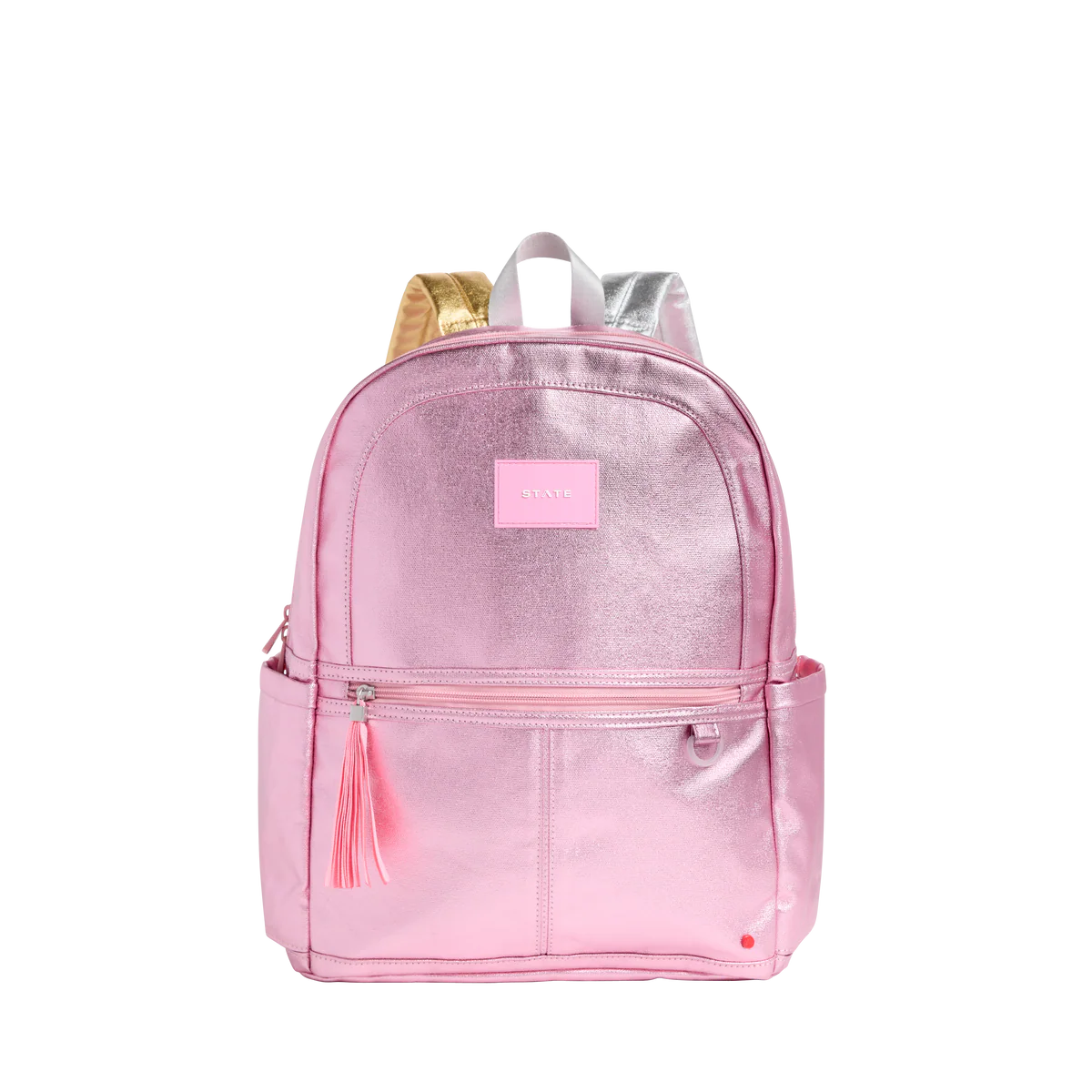 Kane Double Pocket Backpack - Pink/Silver