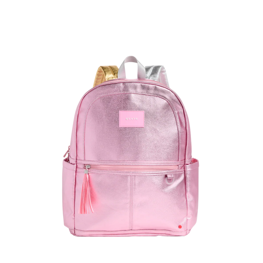 Kane Double Pocket Backpack - Pink/Silver
