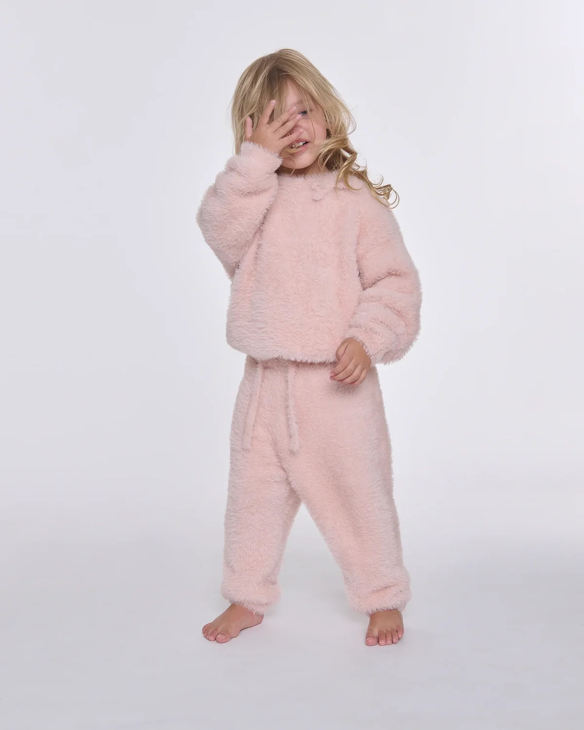 Furry Boxy Lounge Pants Powder Pink