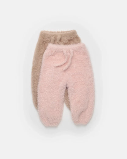 Furry Boxy Lounge Pants Powder Pink