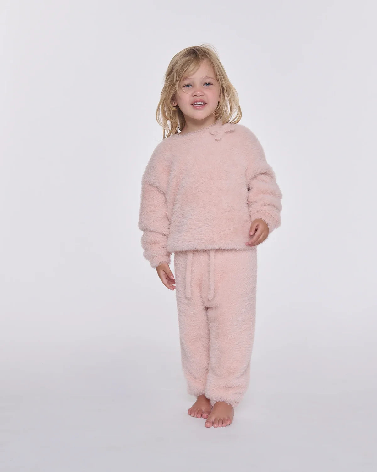 Furry Boxy Lounge Pants Powder Pink