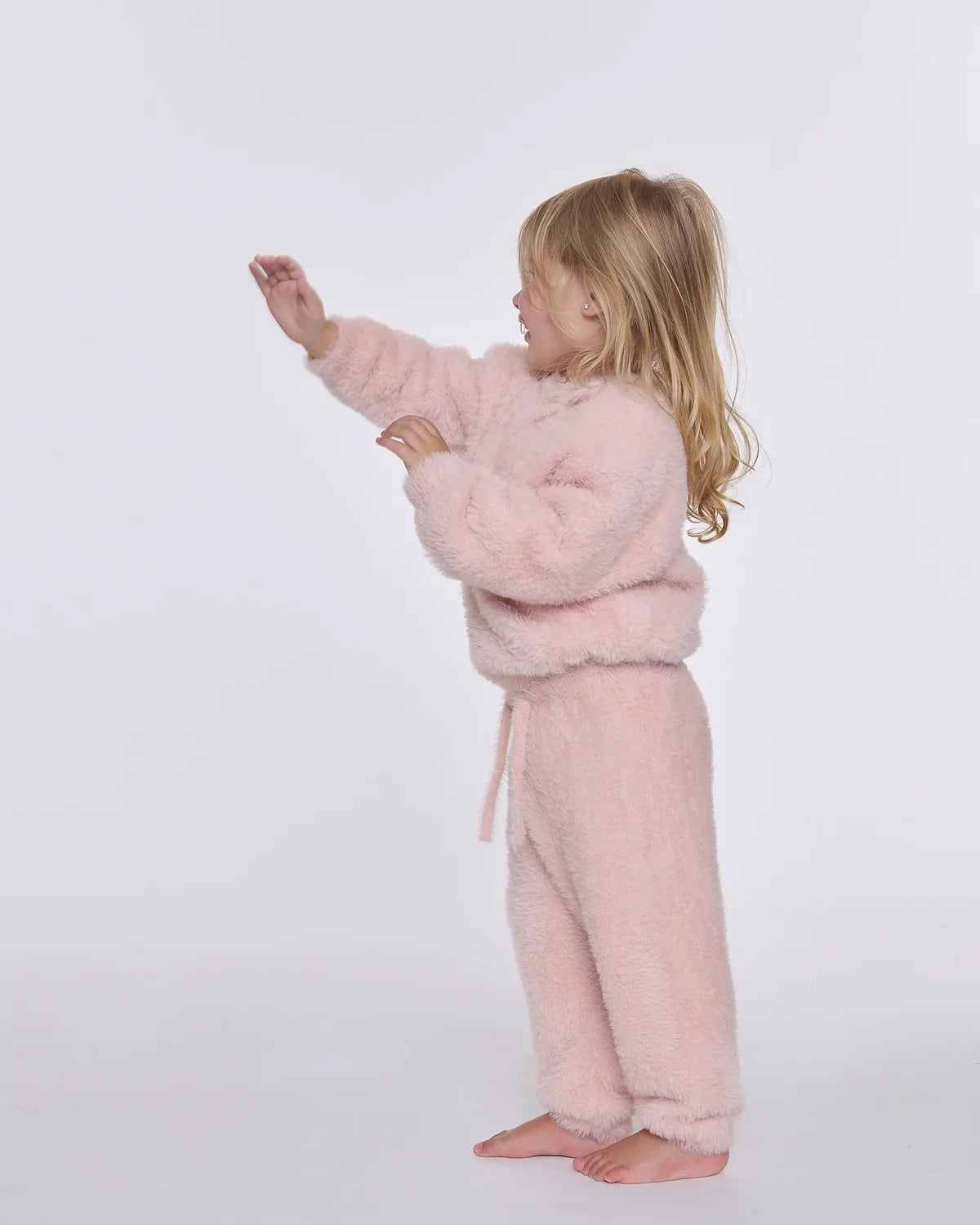 Furry Boxy Lounge Pants Powder Pink