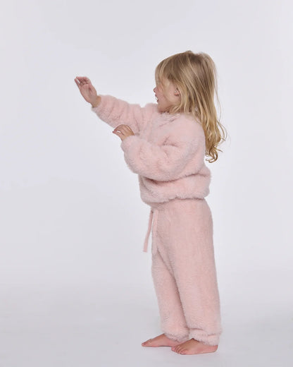 Furry Boxy Lounge Pants Powder Pink