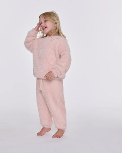 Furry Boxy Sweater Bow Powder Pink