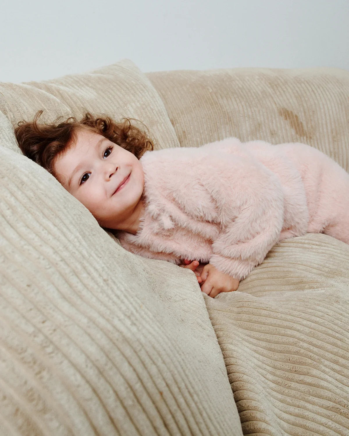 Furry Boxy Sweater Bow Powder Pink