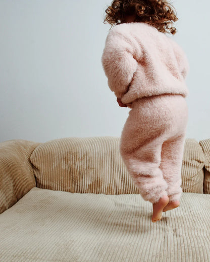 Furry Boxy Sweater Bow Powder Pink