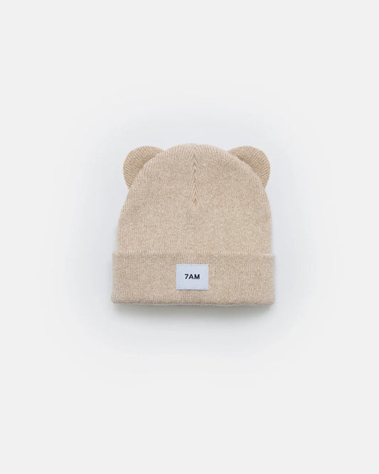 Heather Bear Beanie Almond