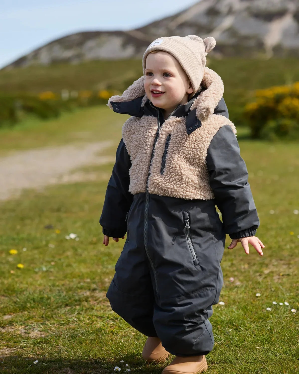 Heather Bear Beanie Almond