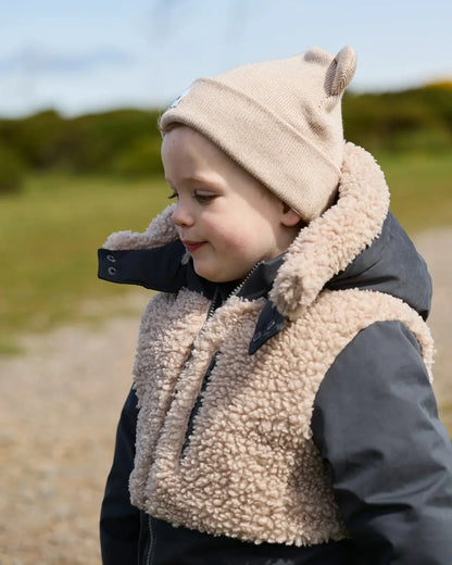 Heather Bear Beanie Almond