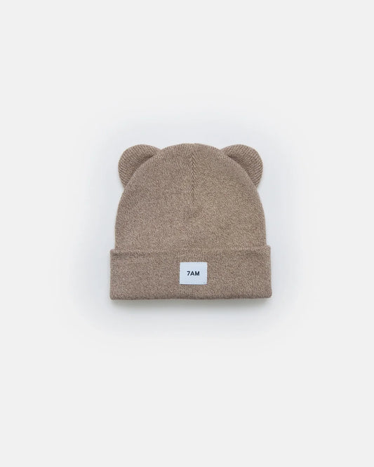 Heather Bear Beanie Ash Oak