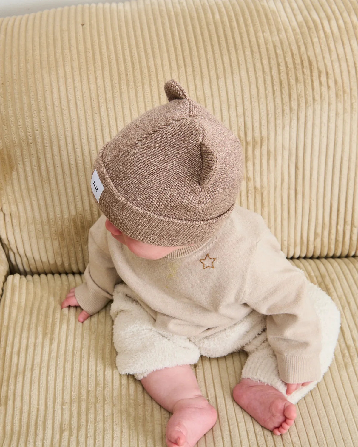 Heather Bear Beanie Ash Oak
