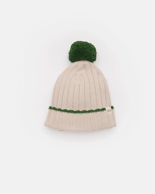 Holiday Chunky Ribbed Cotton Beanie Wheat Ivy