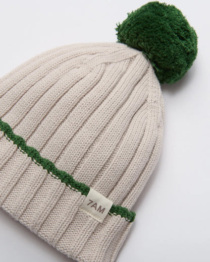 Holiday Chunky Ribbed Cotton Beanie Wheat Ivy