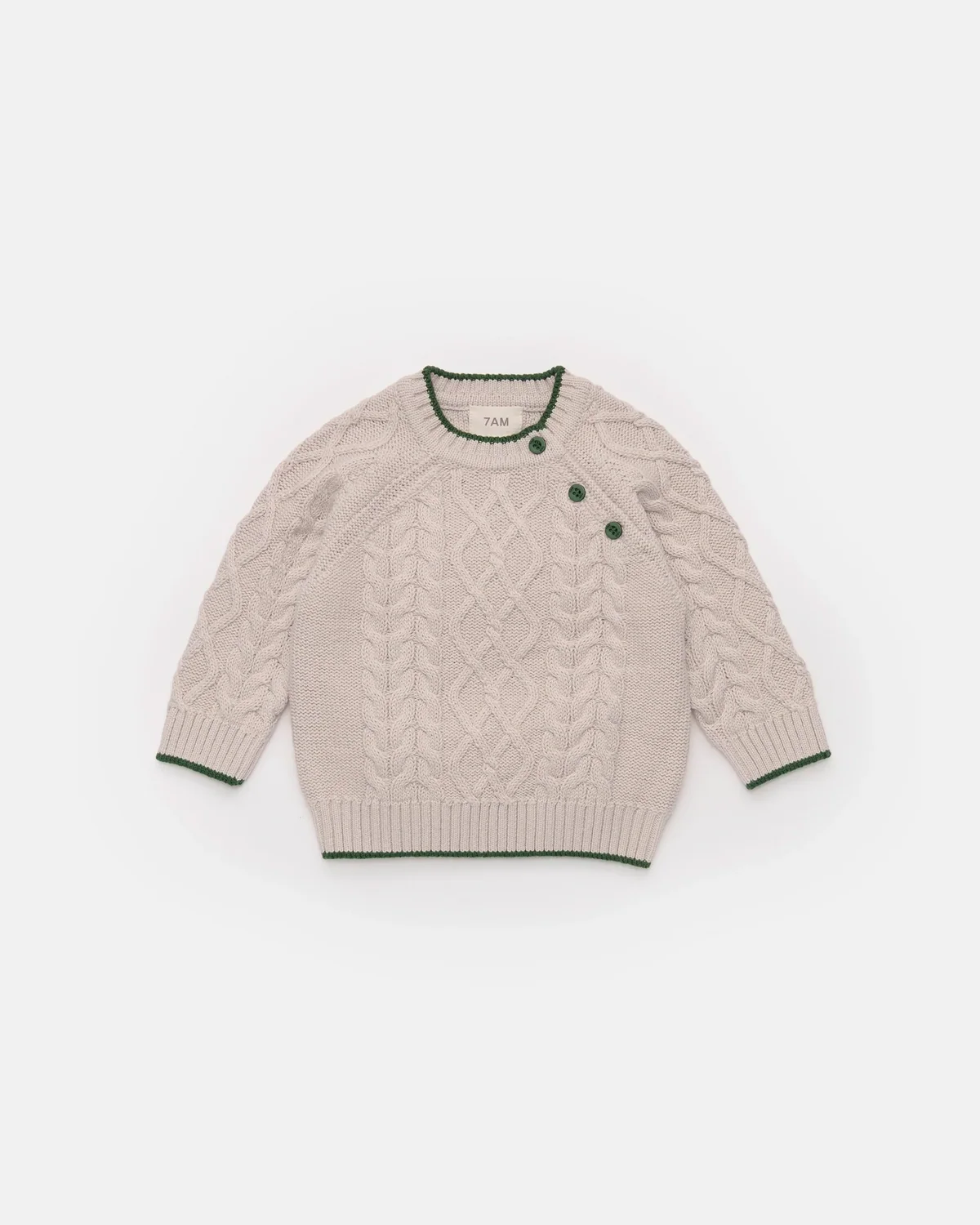 Holiday Chunky Cable Cotton Sweater Wheat Ivy