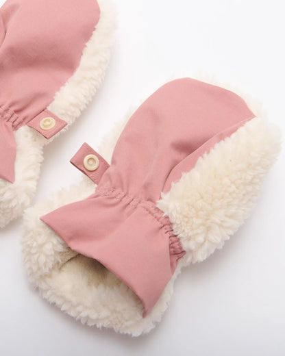 Benji Appliqué Sherpa Mittens Rose Dawn