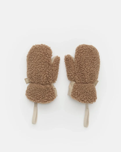 Benji Appliqué Sherpa Mittens Oat