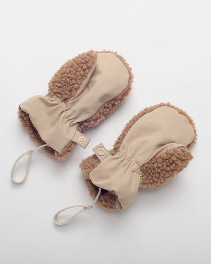 Benji Appliqué Sherpa Mittens Oat