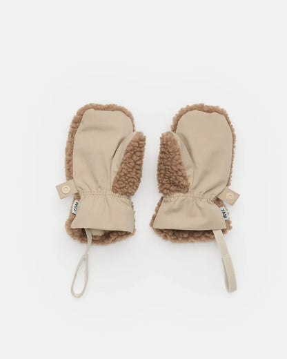 Benji Appliqué Sherpa Mittens Oat