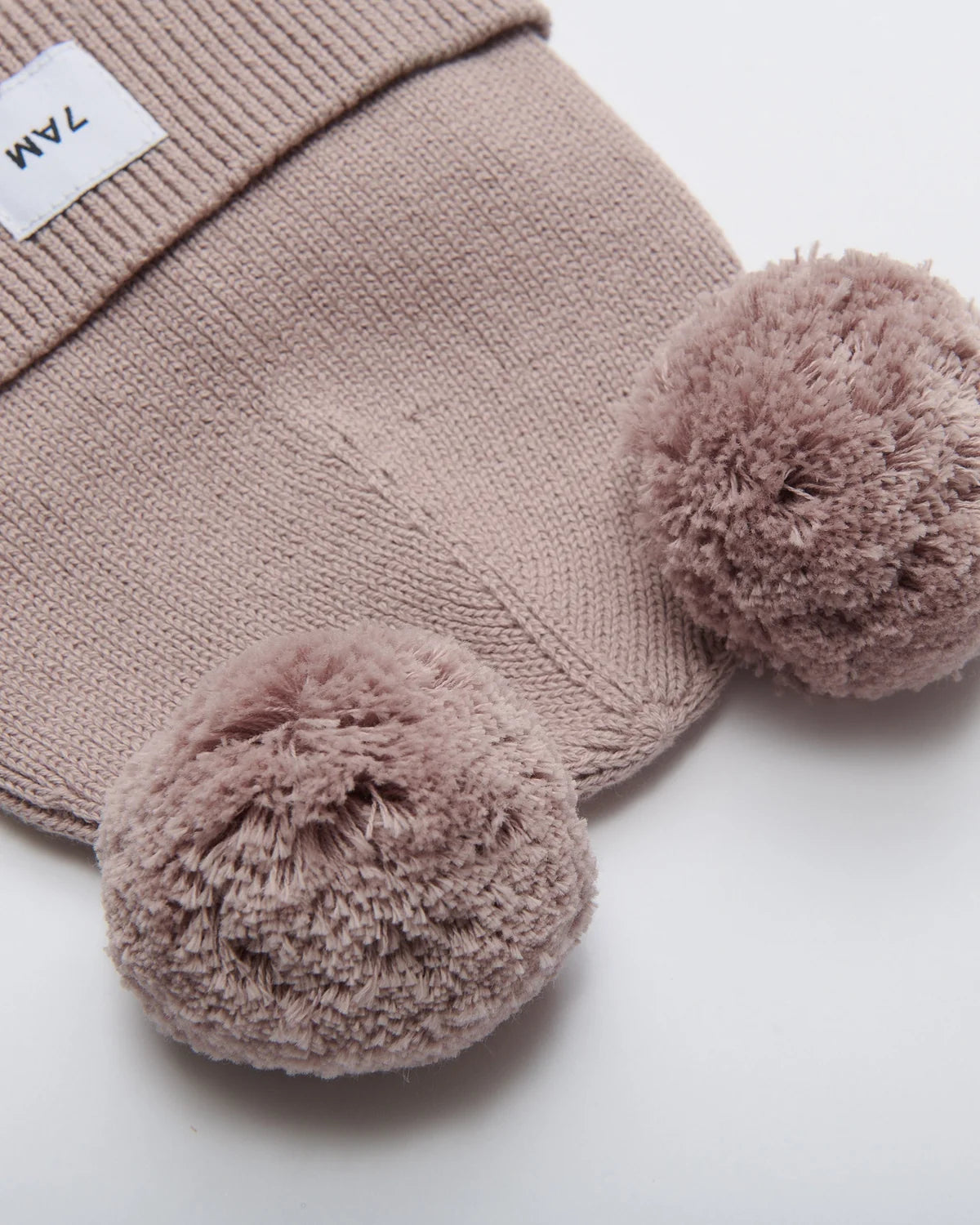 Chunky Pom Pom Beanie Ash Rose