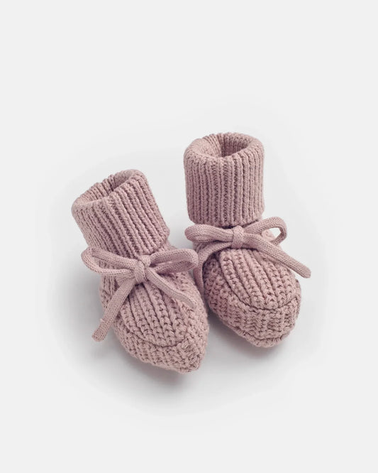 Chunky Bow Bootie Slippers Ash Rose