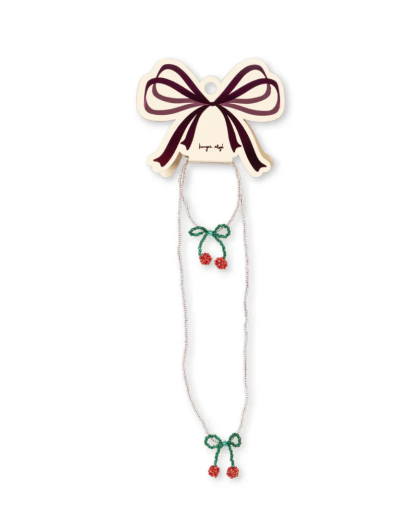 Pearly Cherry Necklace & Bracelet Set