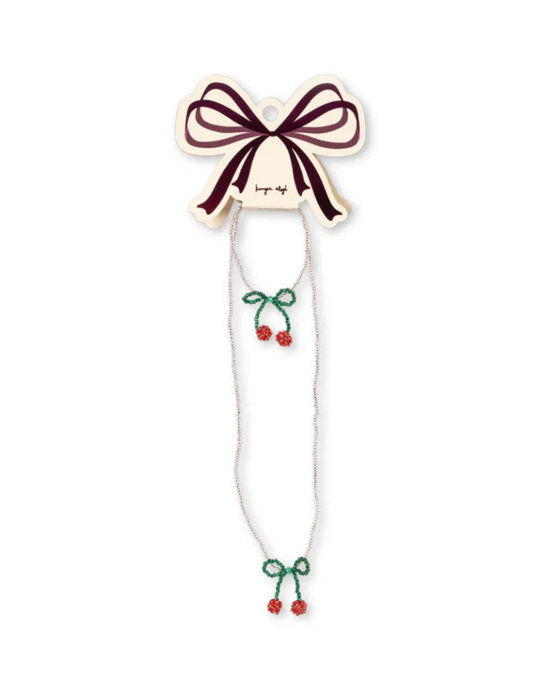Pearly Cherry Necklace & Bracelet Set