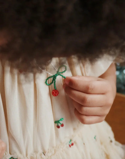 Pearly Cherry Necklace & Bracelet Set