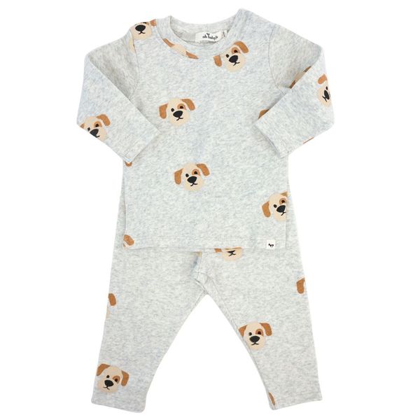 Gray Puppy Print Set