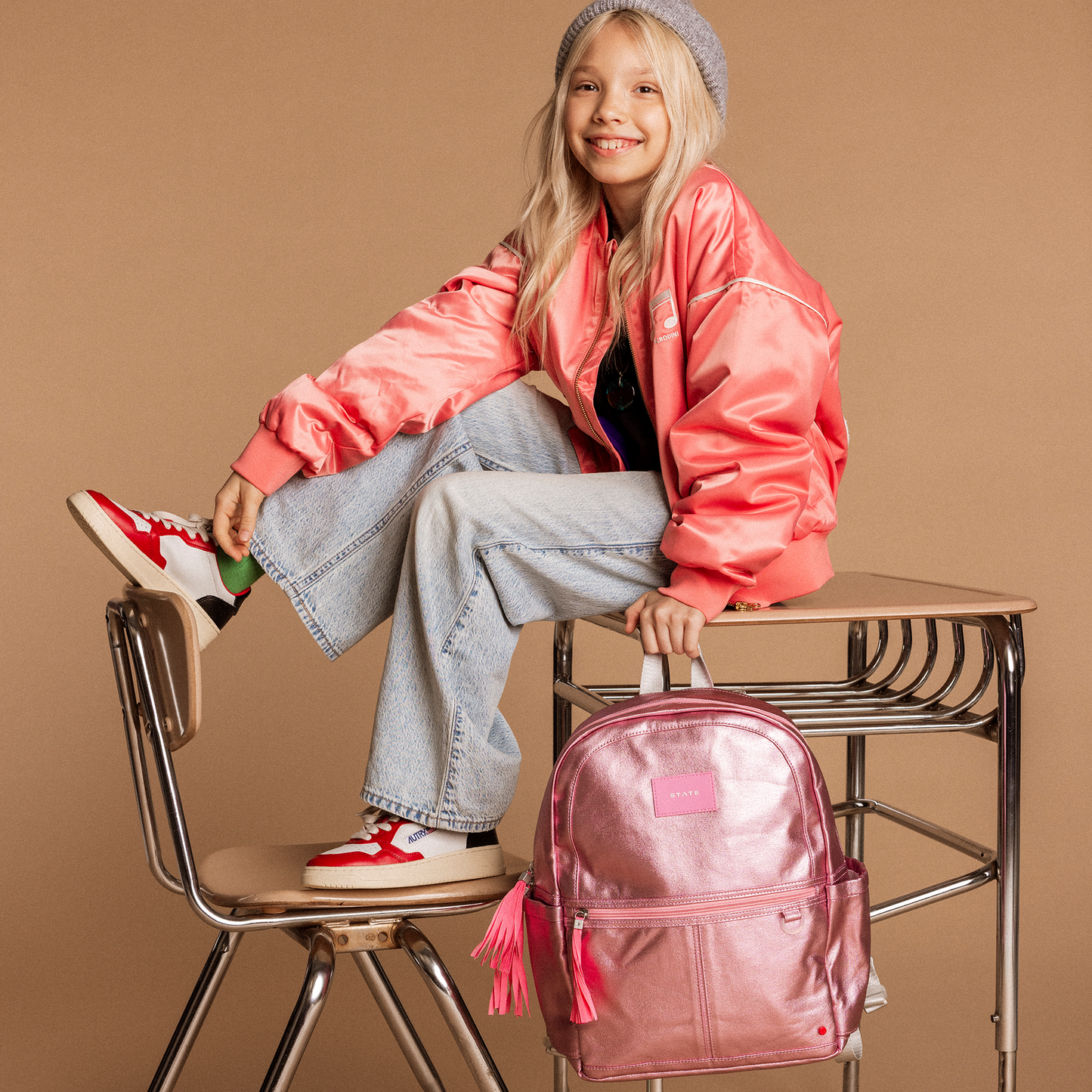 Kane Backpack-Pink/Silver