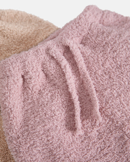 Fuzzy Boxy Lounge Pants - Ash Rose