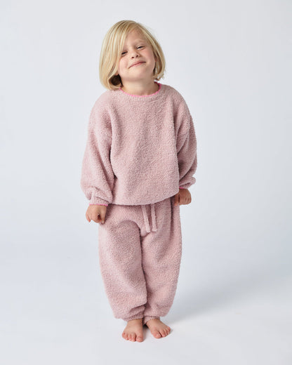 Fuzzy Boxy Lounge Pants - Ash Rose