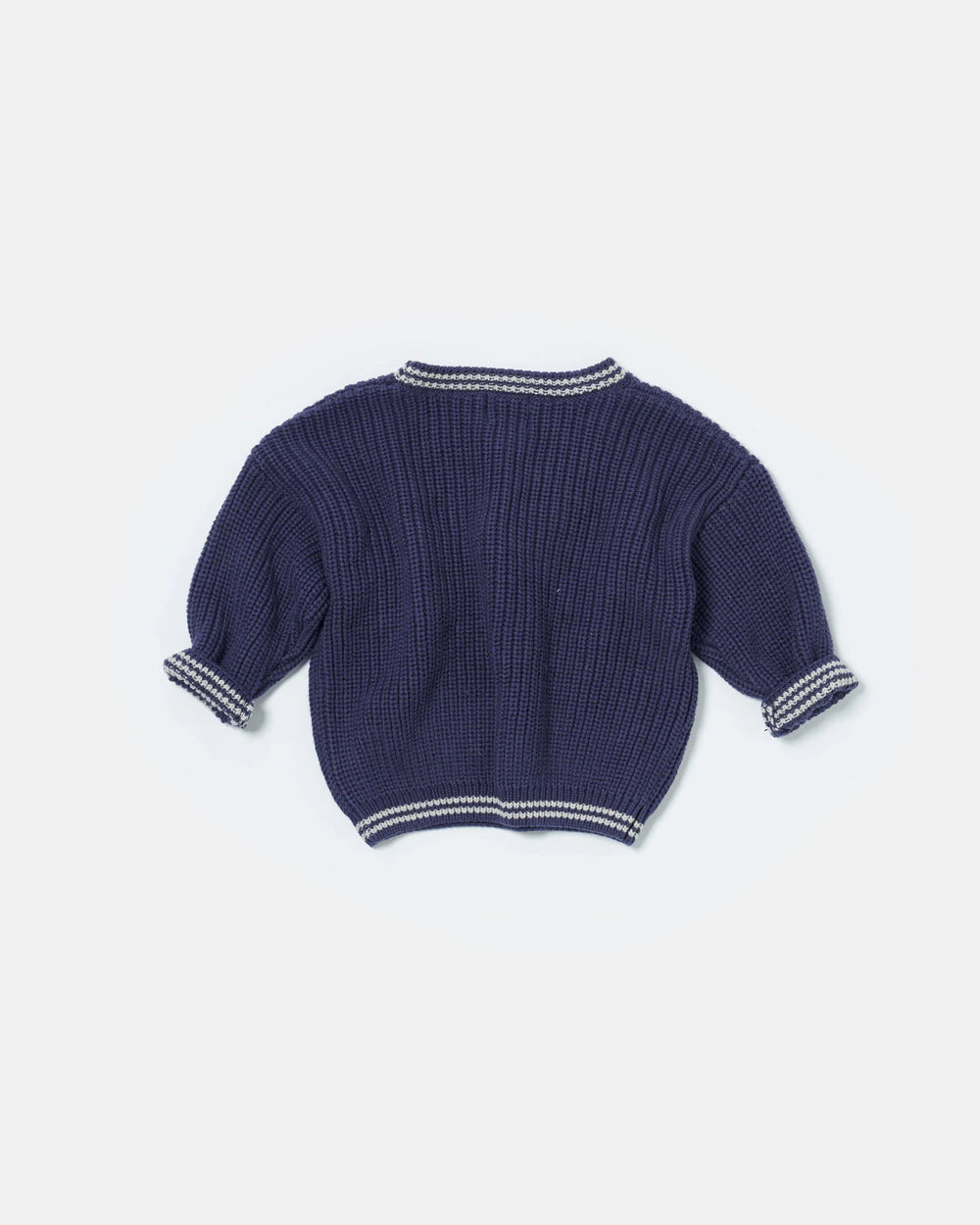 Chunky Tennis Boxy Sweater - Navy Pearl Grey