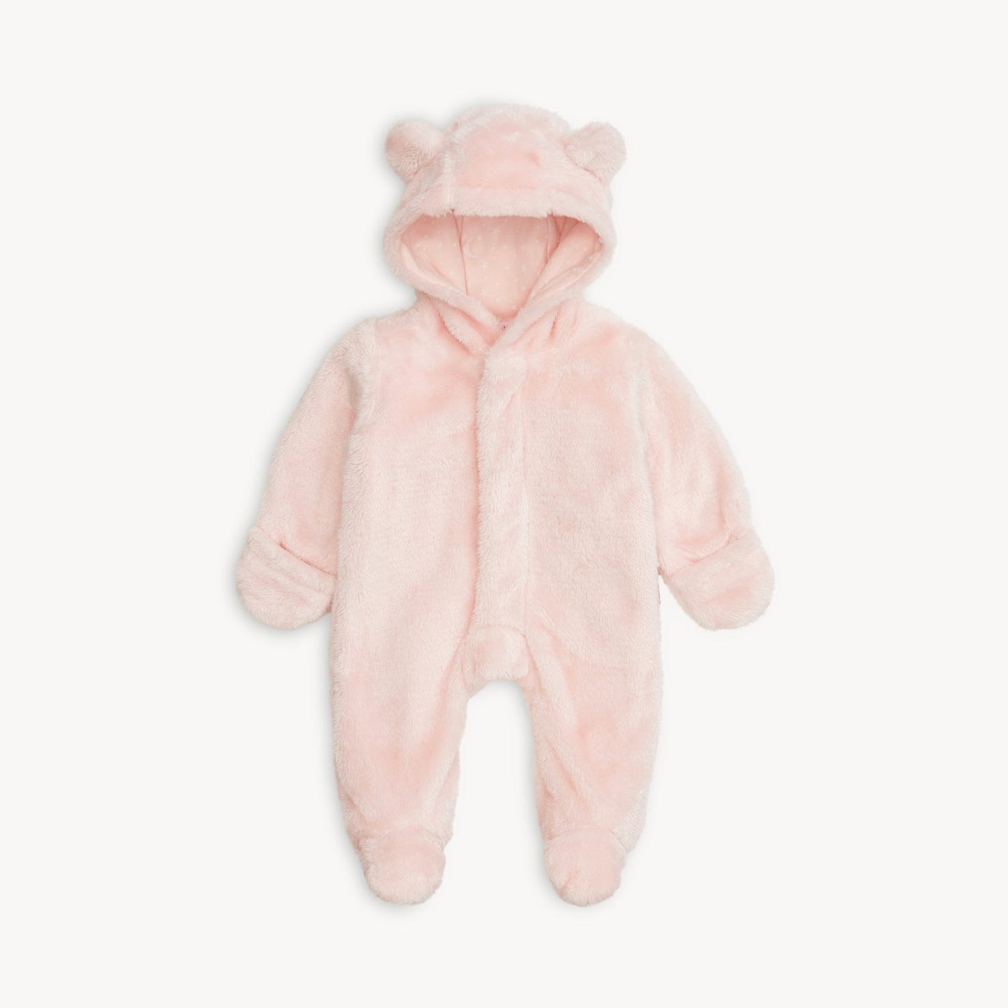 Minky Bear Footie - Pink Blossom