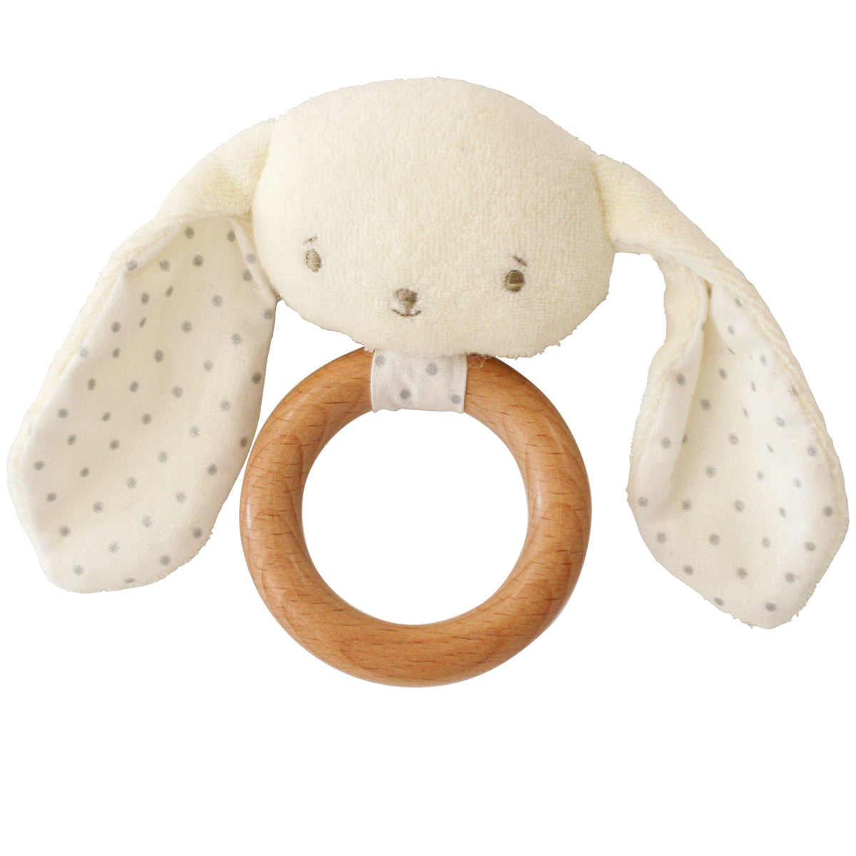 Bunny Teether Ring Rattle - Ivory