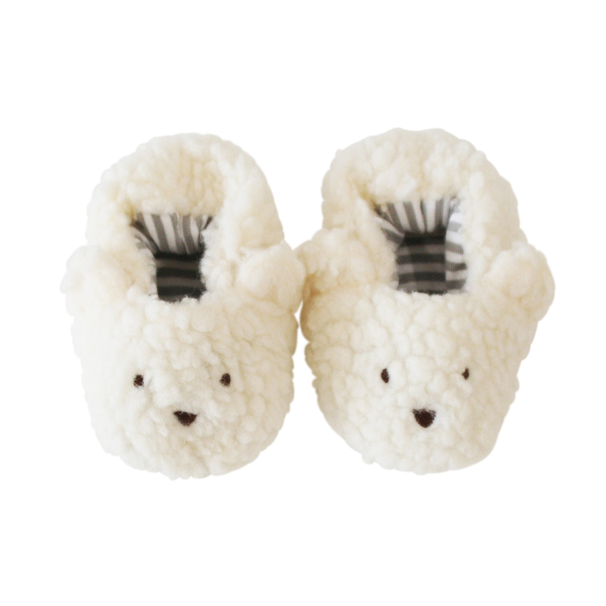Sherpa Bear Booties - Ivory