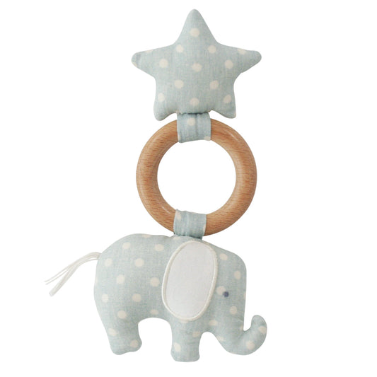 Elephant Star Teether - Duck Egg Blue