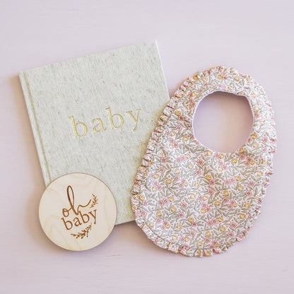 Ruffle Edge Bib - Blossom Lily Pink